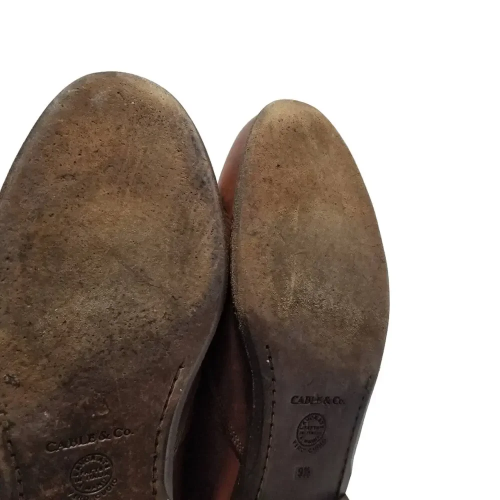 Cable & Co. Shoes Mens 9.5 Kiltie Loafers Brown Leather Made in Italy